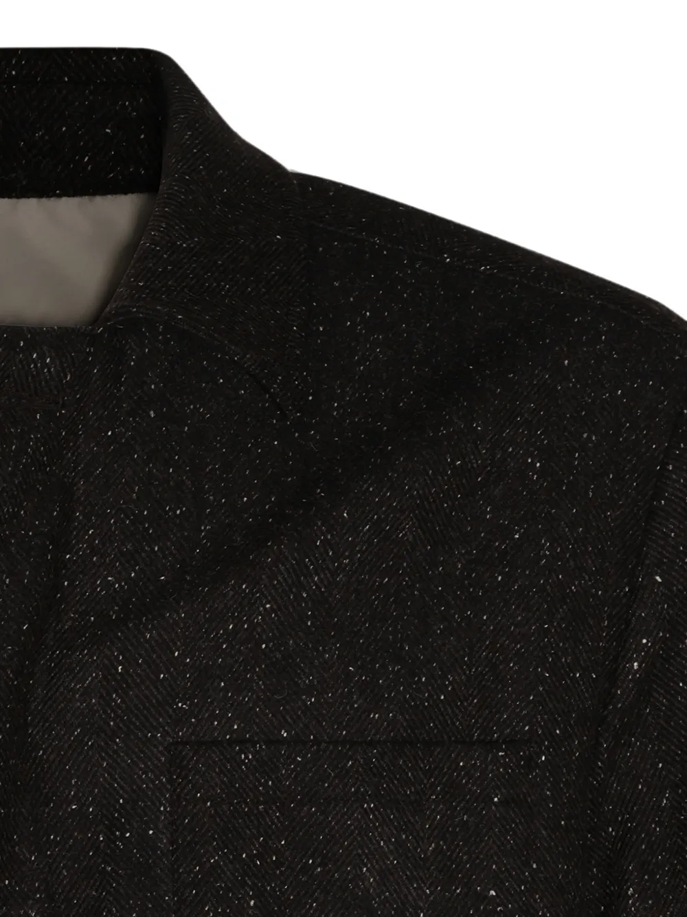 Eleventy Herringbone-pattern Shirt Jacket In Black