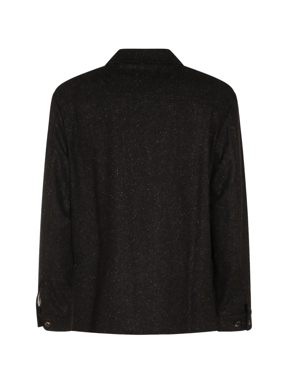 Eleventy Herringbone-pattern Shirt Jacket In Black