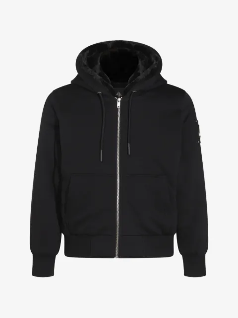 Moose Knuckles Bunny logo-plaque zip-up hoodie