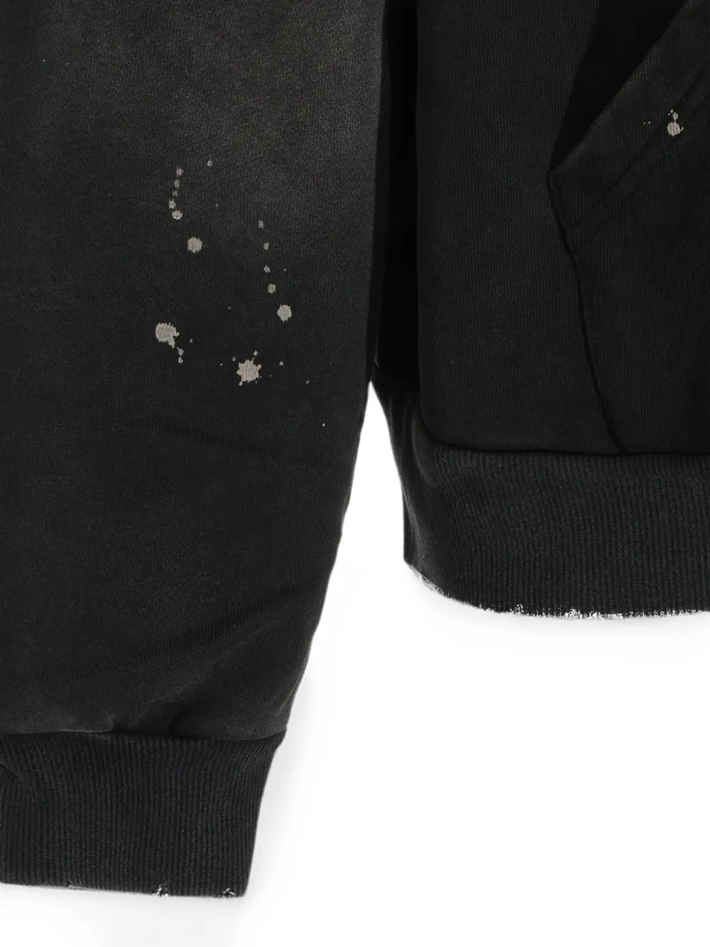 FOUND logo-patch paint-splatter hoodie Zwart
