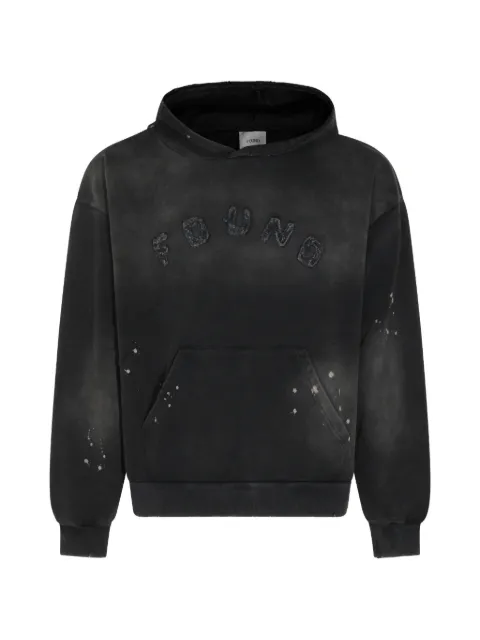 FOUND logo-patch paint-splatter hoodie