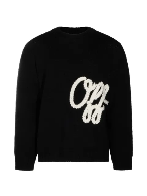Off-White logo-embroidered crew-neck sweater