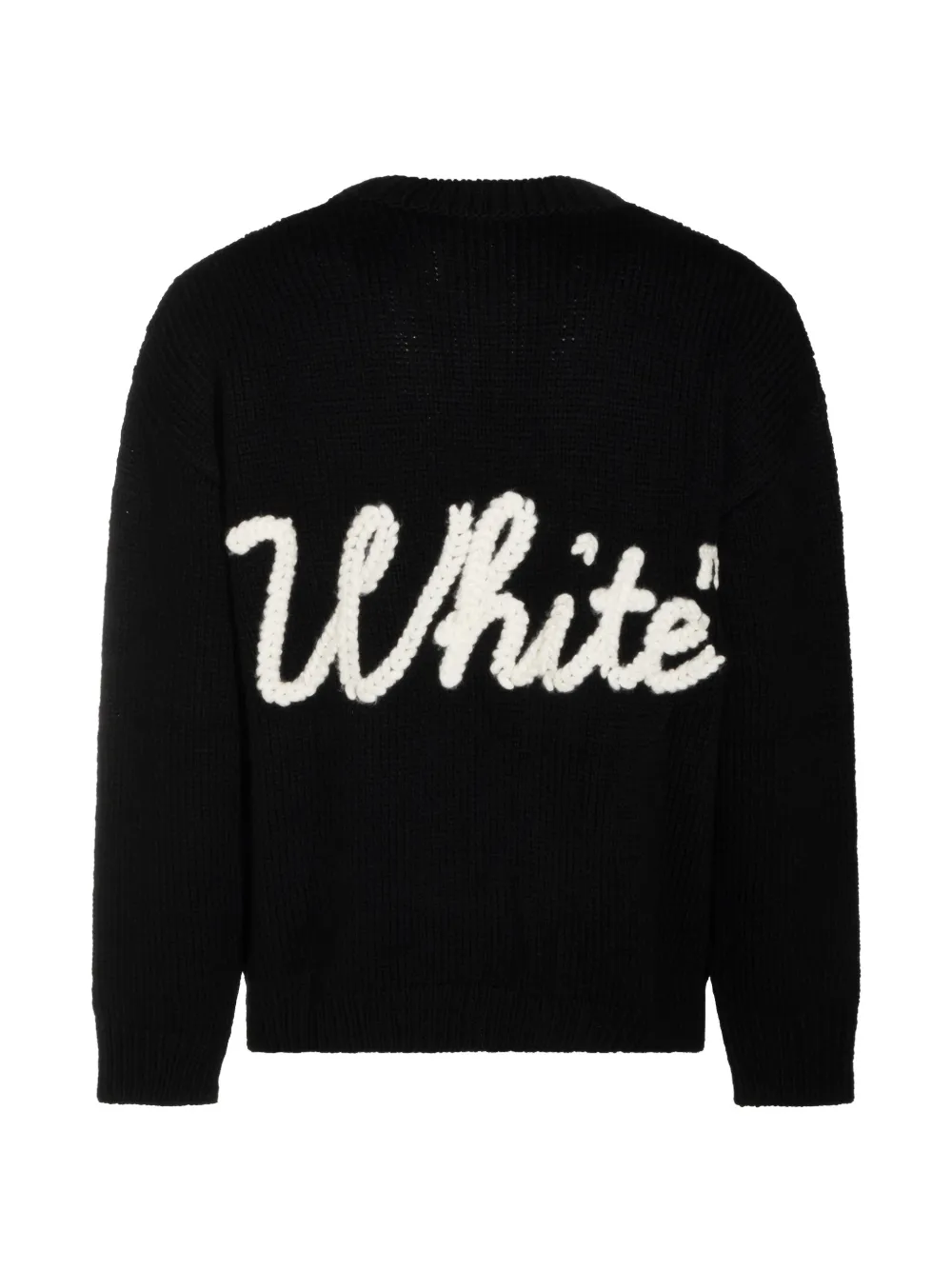 Off-White Trui met geborduurd logo en ronde hals Zwart