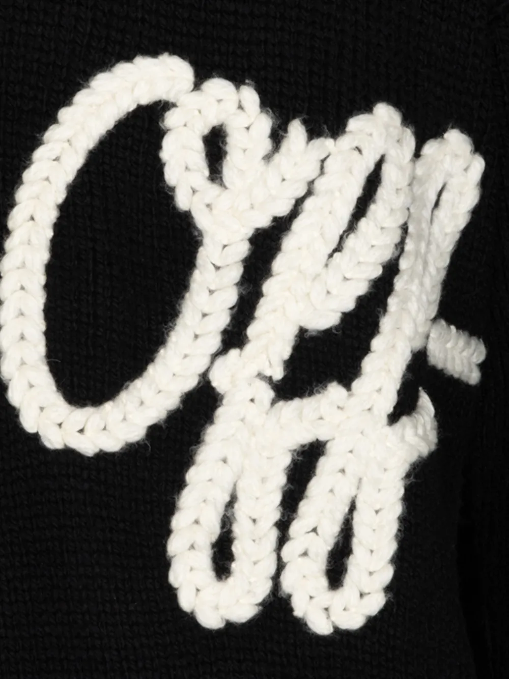 Off-White Trui met geborduurd logo en ronde hals Zwart