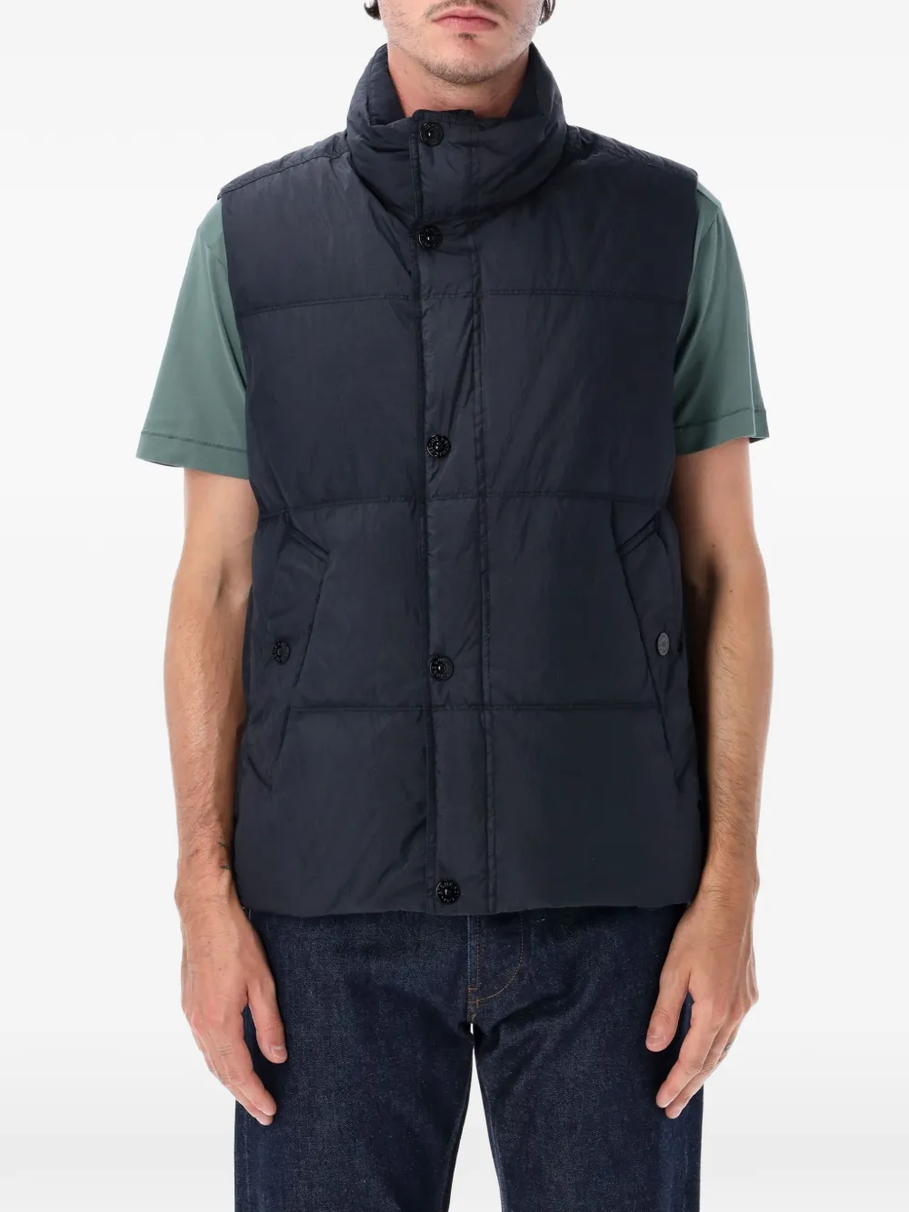 Stone Island quilted padded gilet - Blau