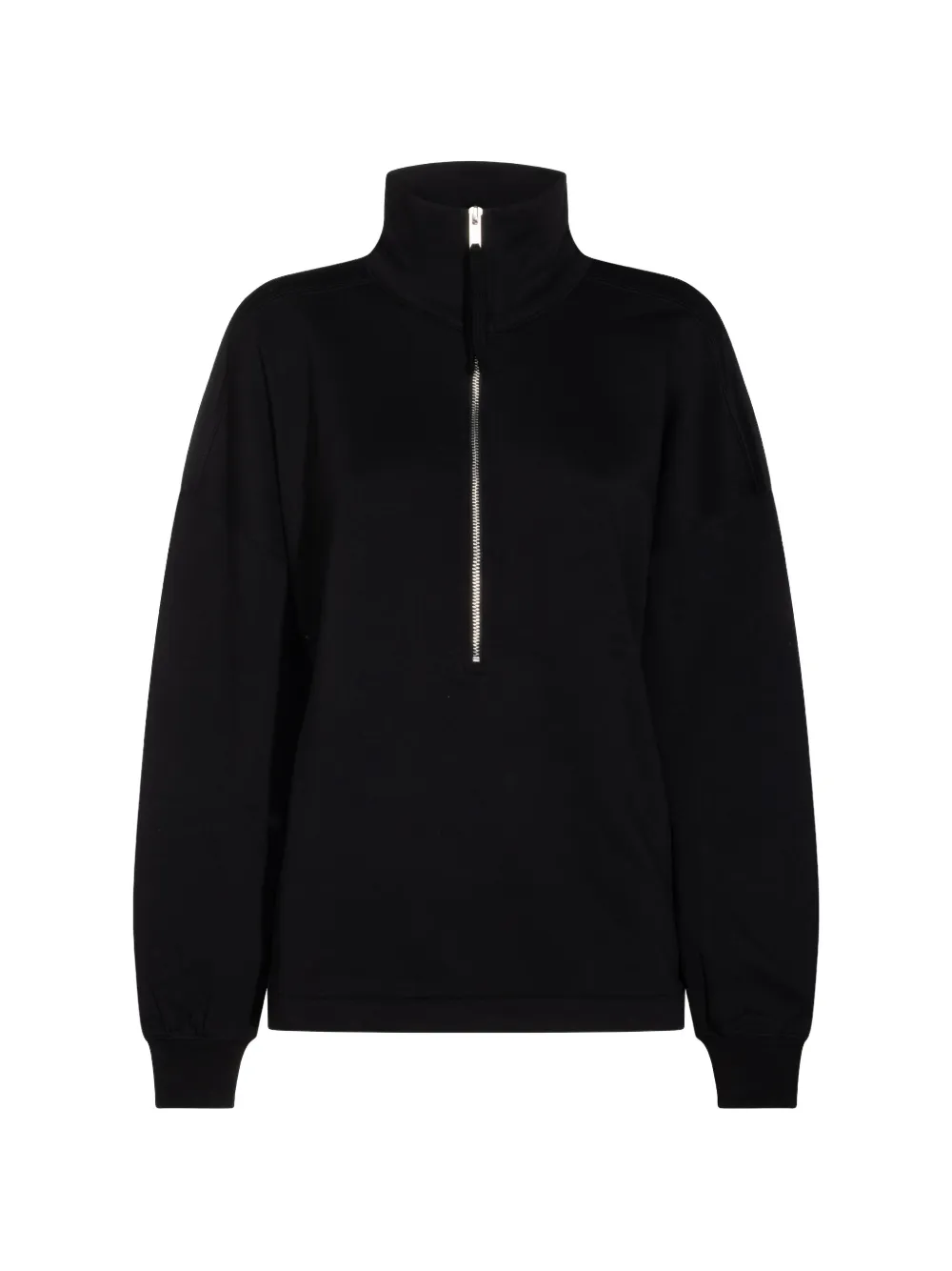 Thom Krom half-zip ruched-sleeve sweater - Nero