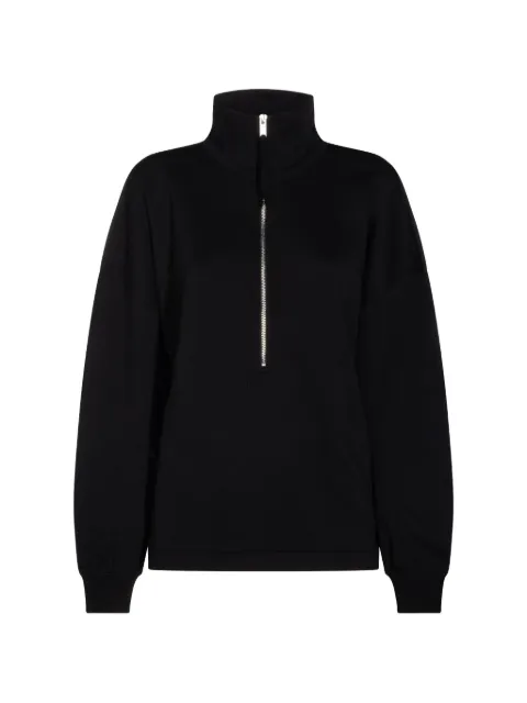 Thom Krom half-zip ruched-sleeve sweater