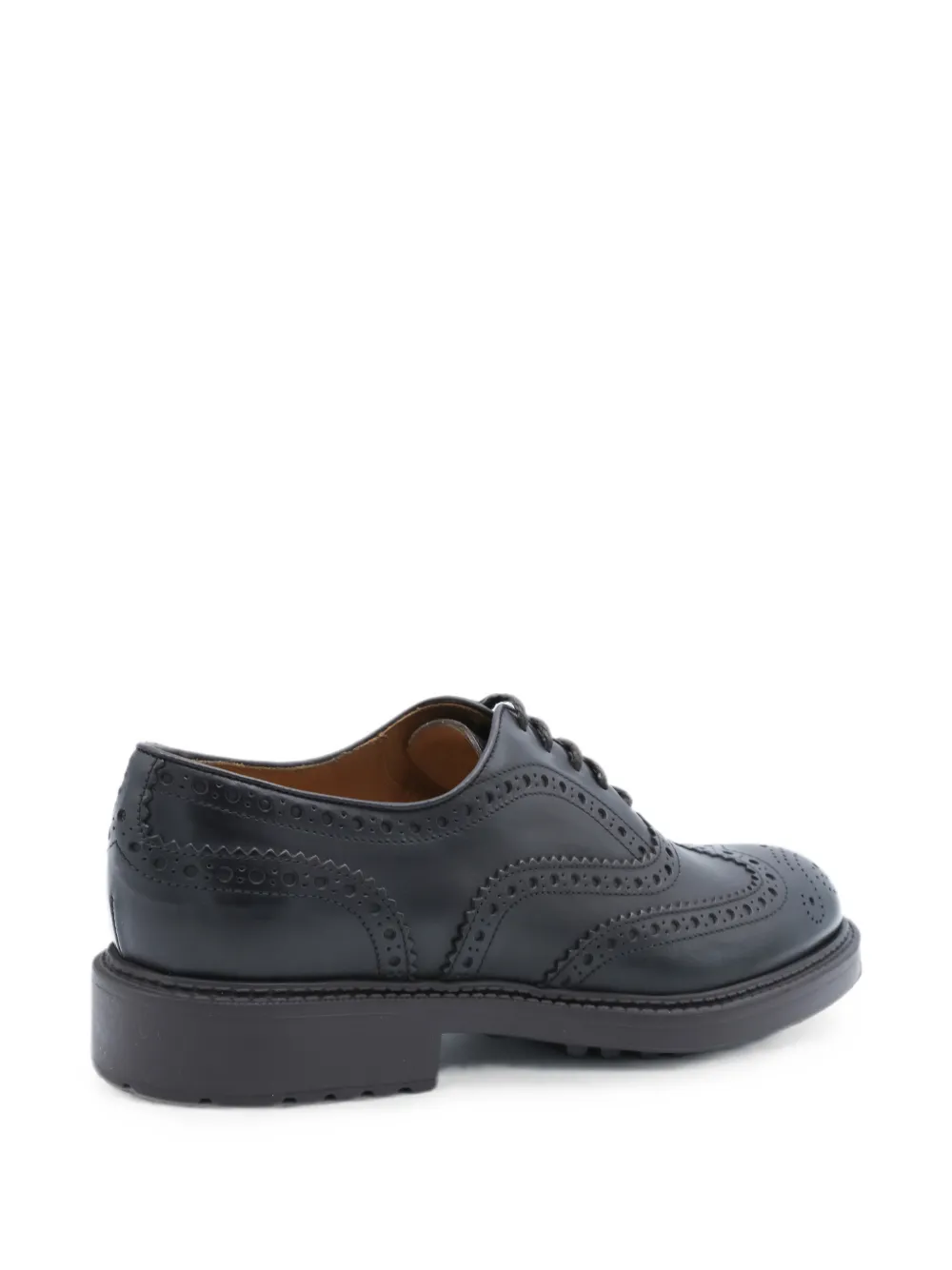 Doucal's brogue-detail leather lace-up shoes Zwart