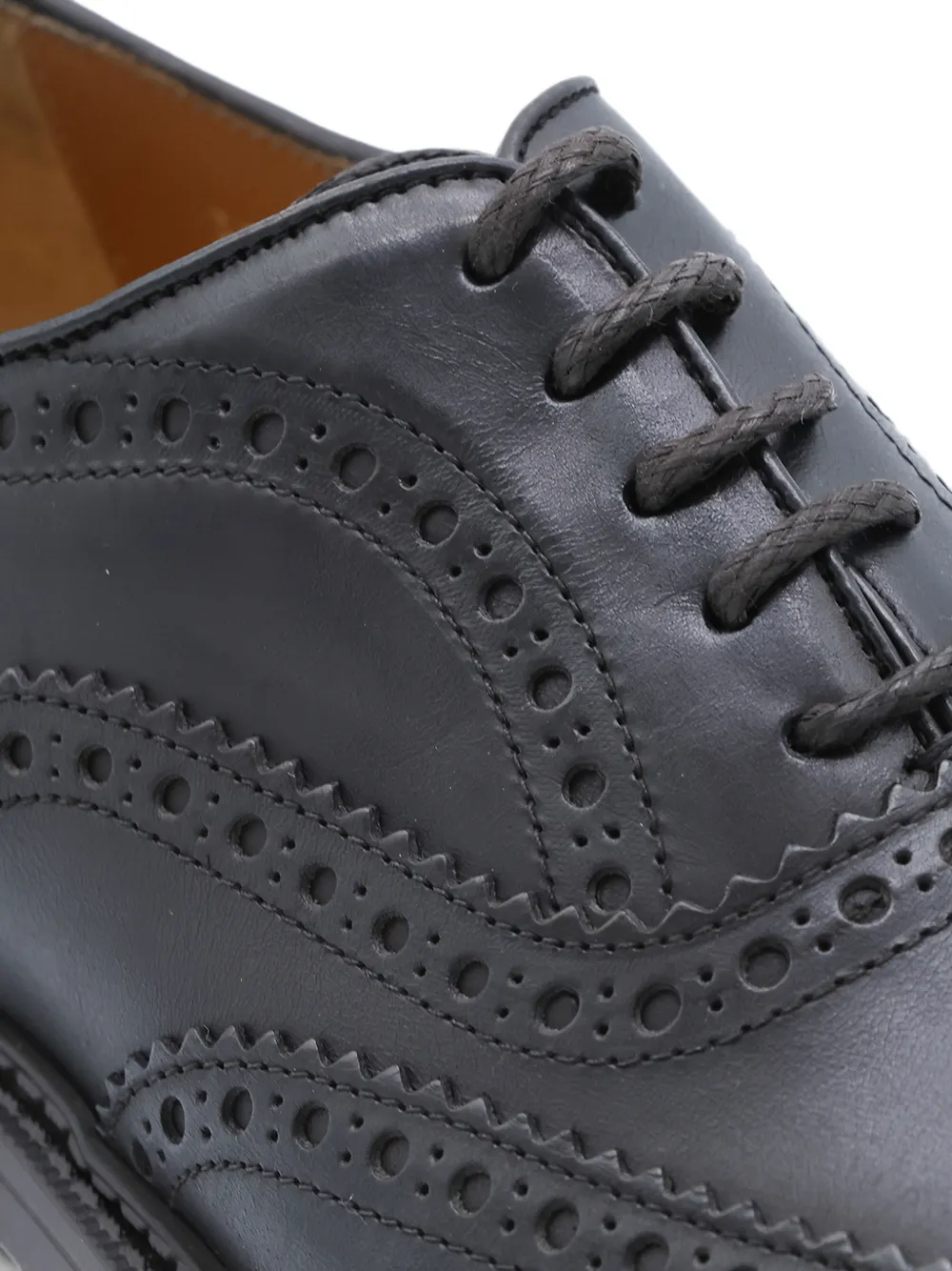 Doucal's brogue-detail leather lace-up shoes Zwart
