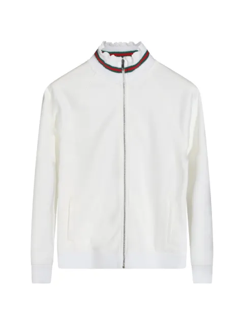 Gucci Kids Web-stripe ruffle-trim sweater