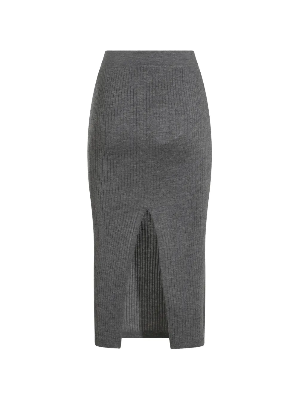 Malo ribbed-knit front-slit midi skirt Grijs