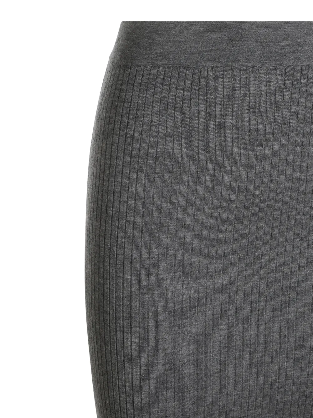 Malo ribbed-knit front-slit midi skirt Grijs
