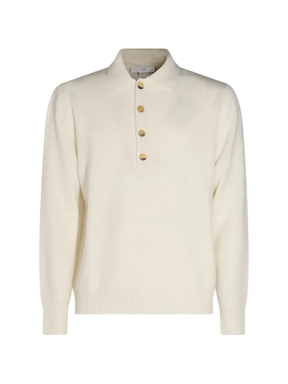 Malo cashmere long-sleeve polo-collar sweater - Neutrals