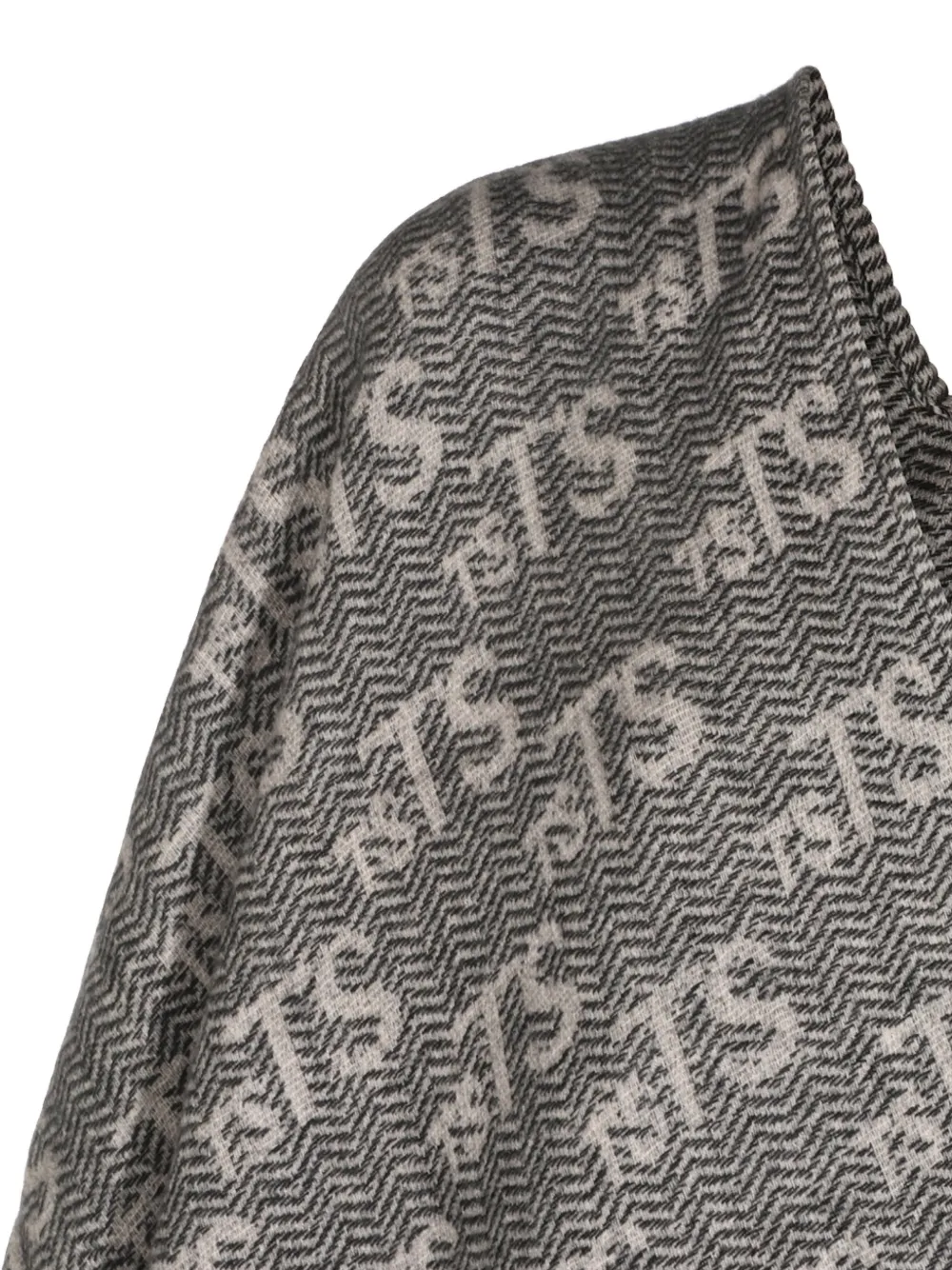 TWINSET logo-print fringed poncho Grijs