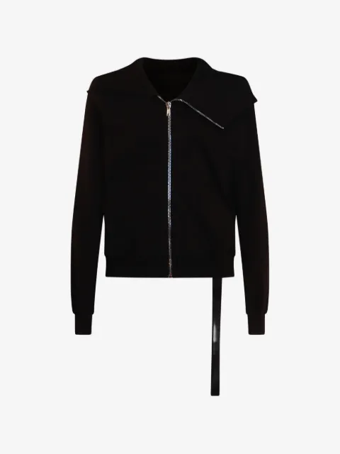 Rick Owens DRKSHDW sudadera con cremallera asimétrica