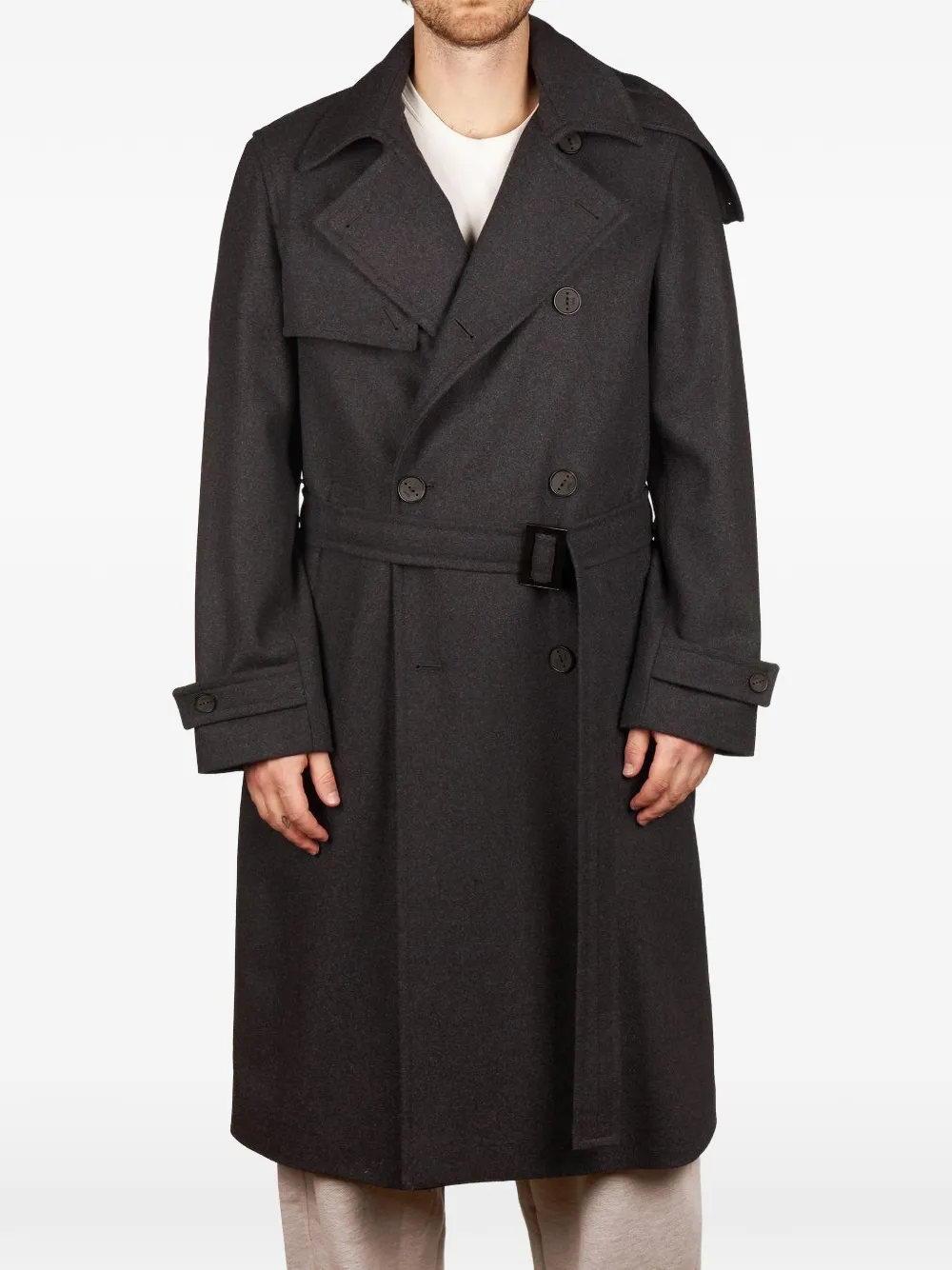 Hevo belted double-breasted trench coat - Grigio