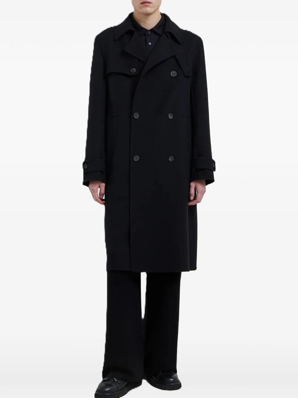Hevo double-breasted belted coat Blauw