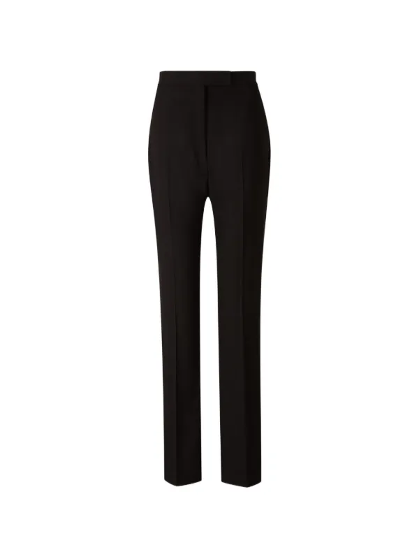 Tom Ford Satin-trim Wool Trousers in Black