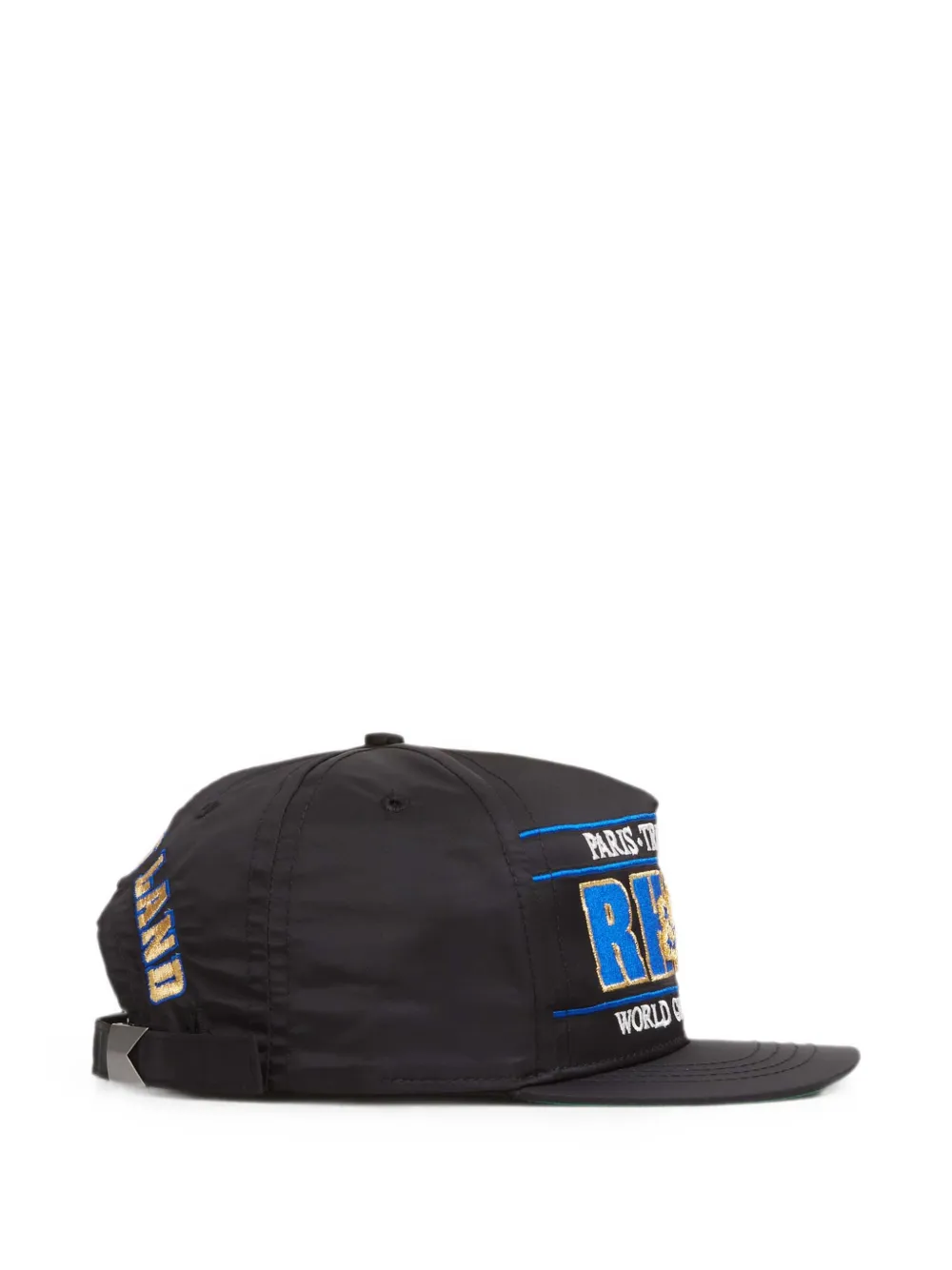 RHUDE Straight zonneklep met geborduurd logo Zwart