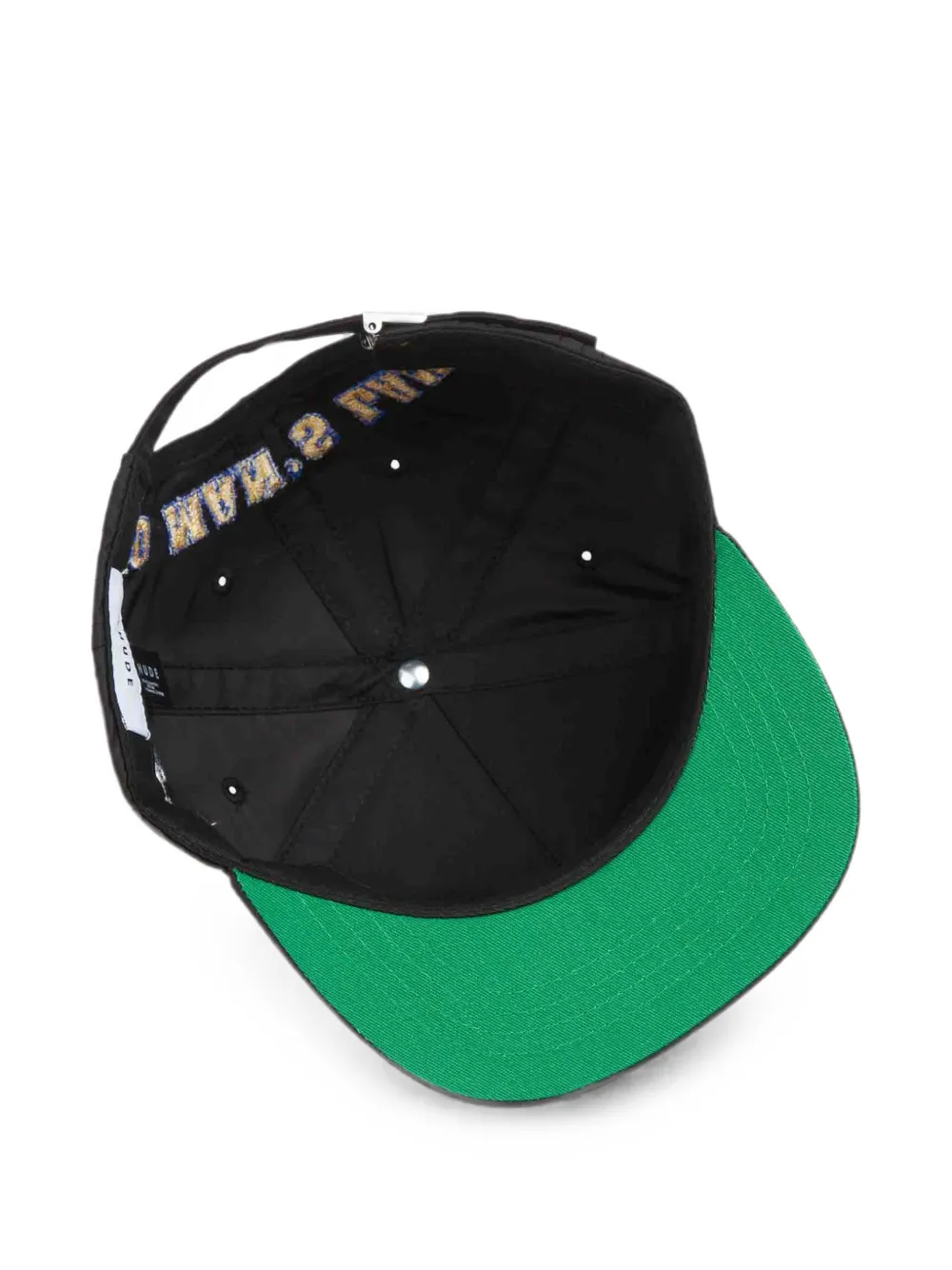 RHUDE Straight zonneklep met geborduurd logo Zwart