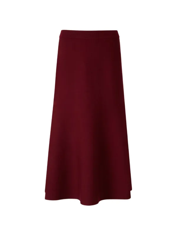 Simkhai Ribbed-knit Wool Midi Skirt in Red