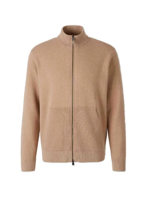 Canali zip-up elbow-patch sweater