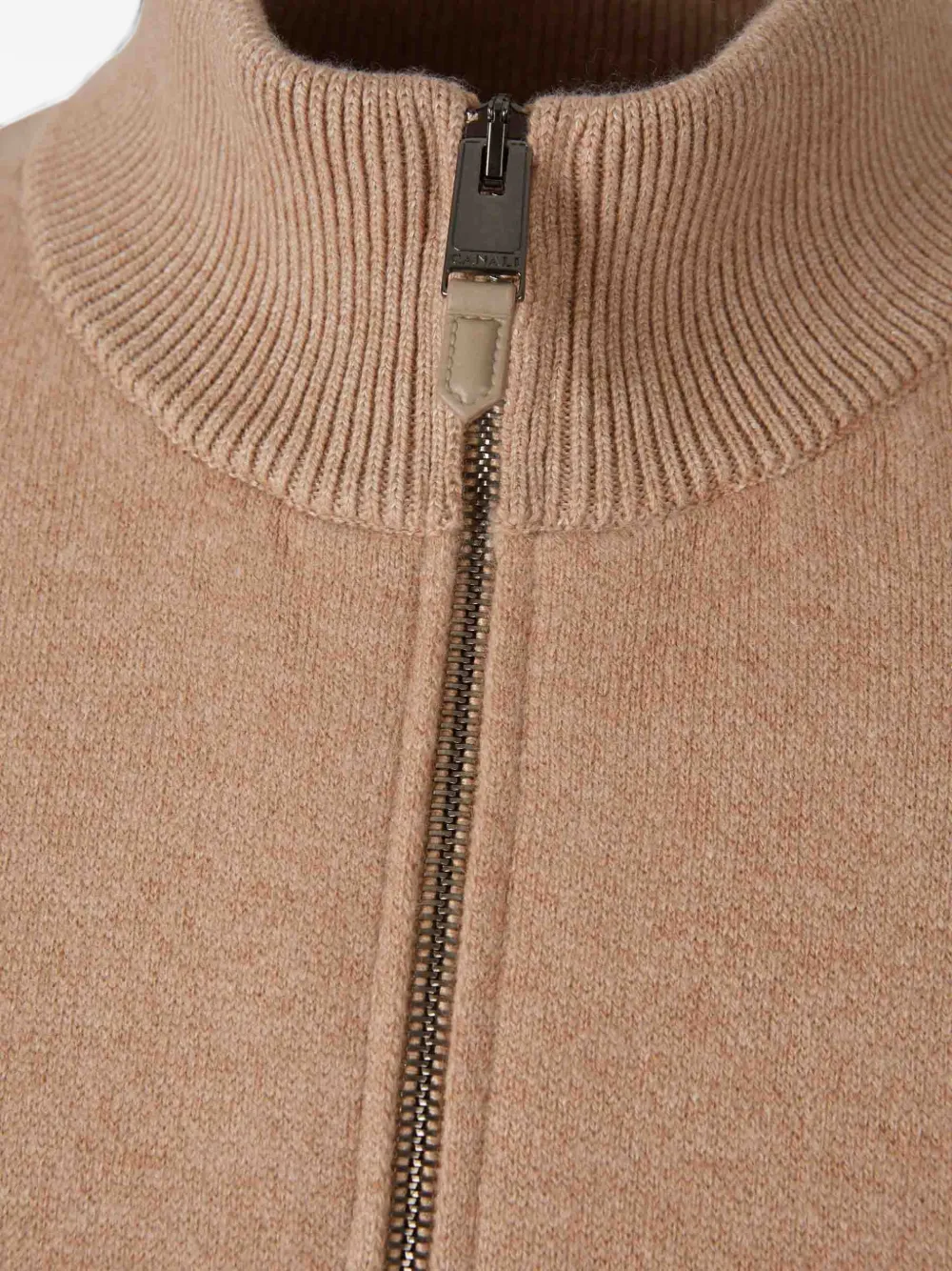 Canali Trui met elleboogpatch en rits Bruin