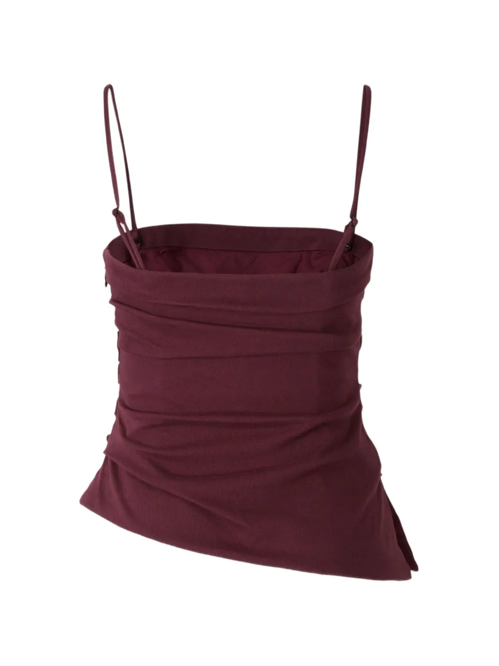 SIMKHAI Top met asymmetrische zoom en ruches Rood