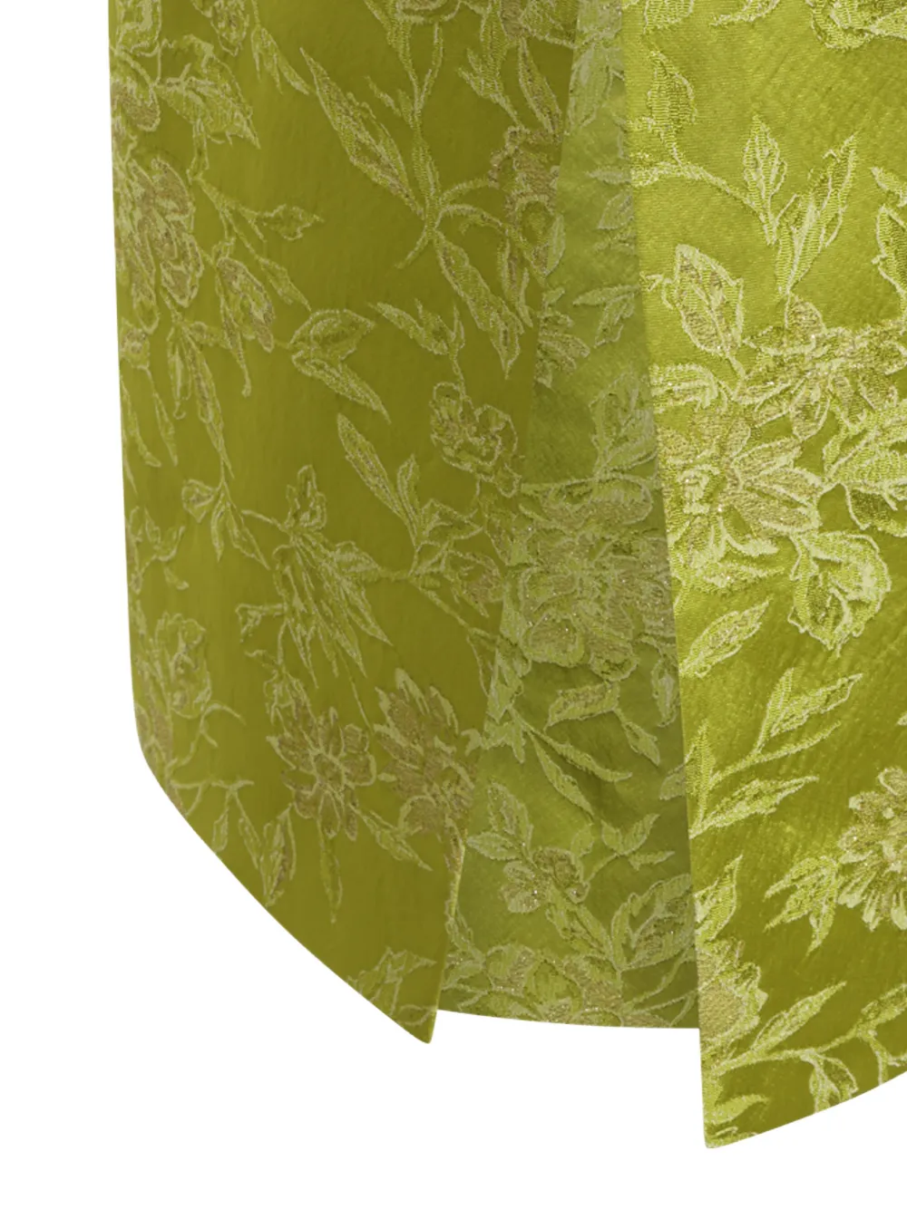 Saint Laurent Floral-jacquard Side-slit Midi Skirt in Green, view 4