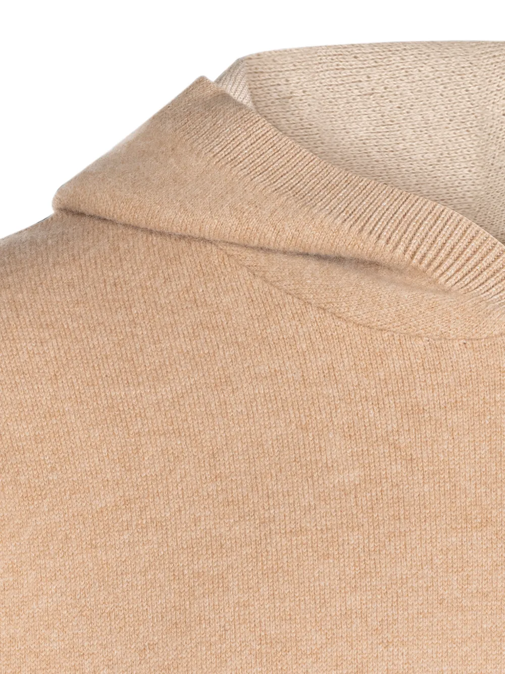 Canali Gebreide hoodie met buidelzak Beige