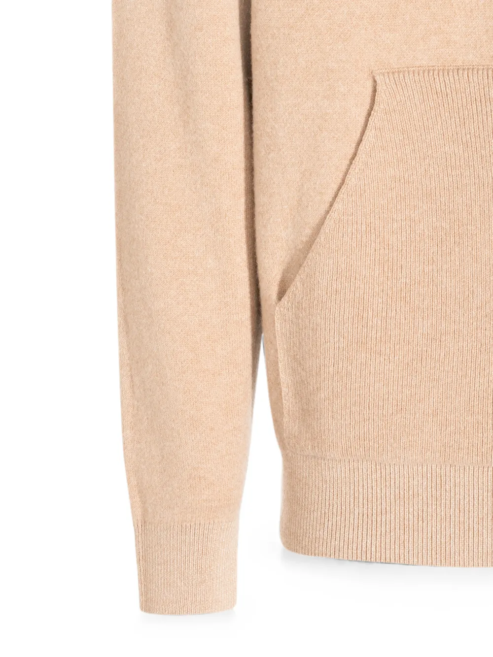 Canali Gebreide hoodie met buidelzak Beige