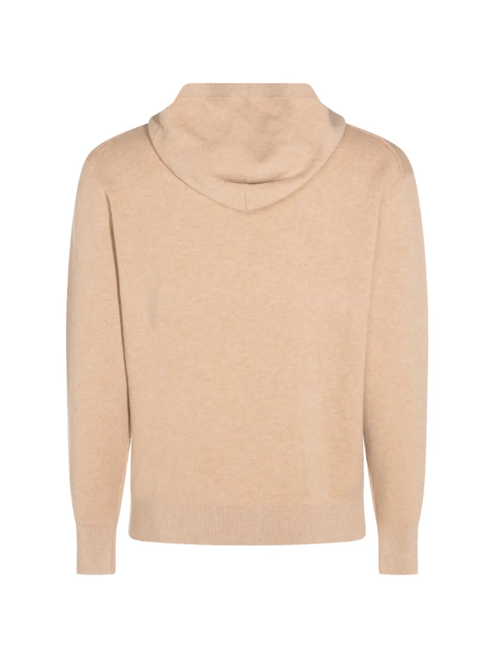 Canali Gebreide hoodie met buidelzak Beige