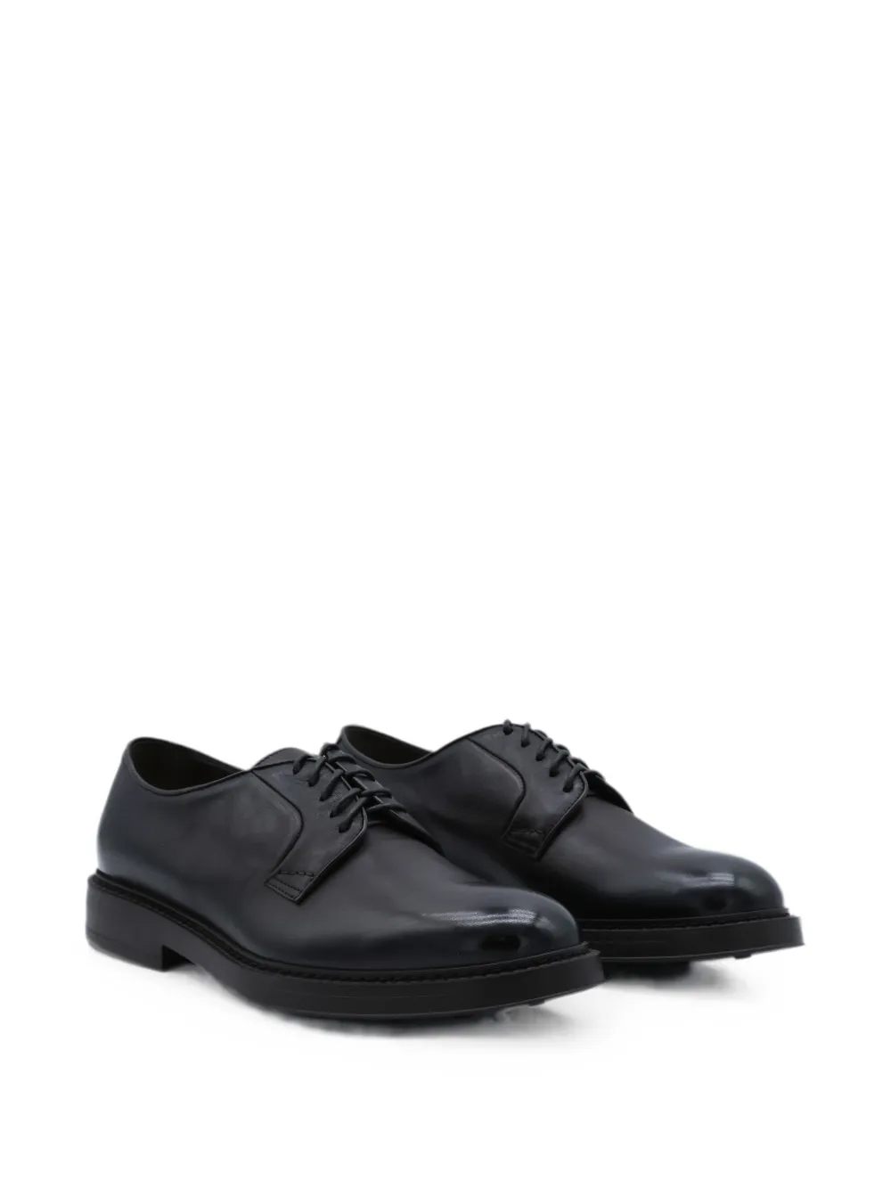 Doucal's leather lace-up derby shoes Zwart