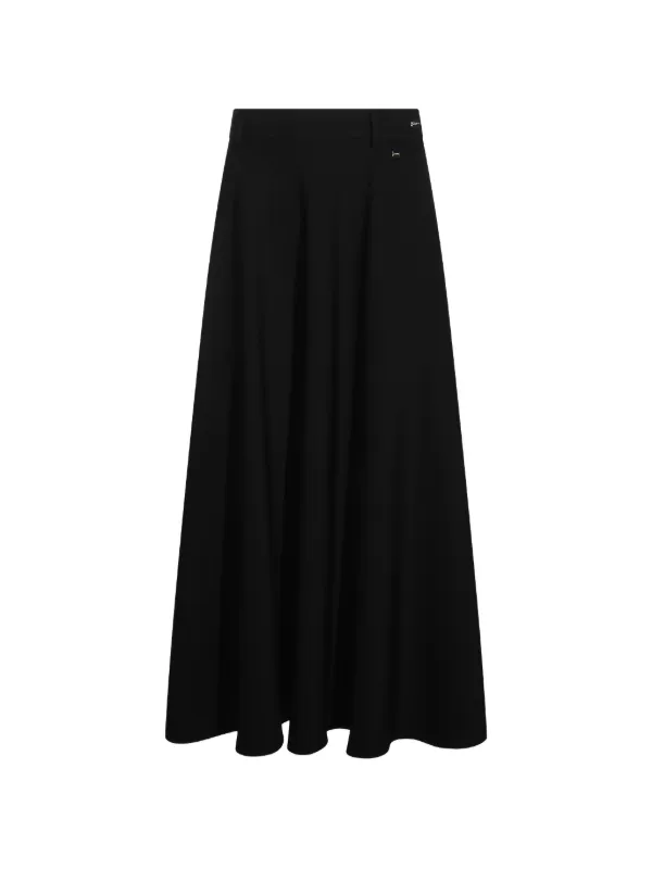 Herno Logo-plaque Pleated Maxi Skirt in Black