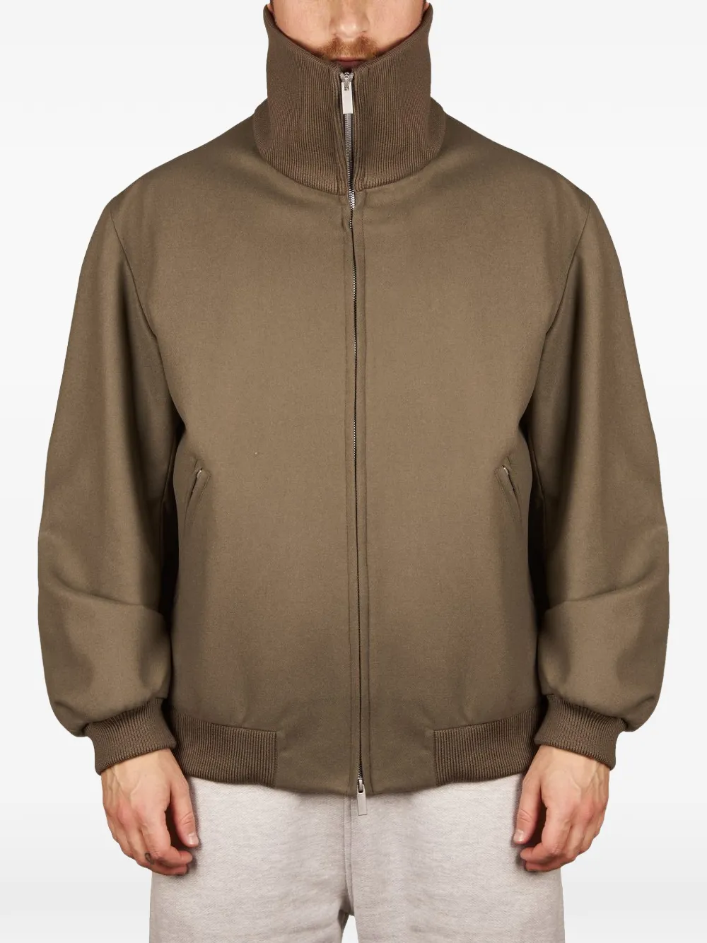 Hevo high-neck zip-up bomber jacket - Marron