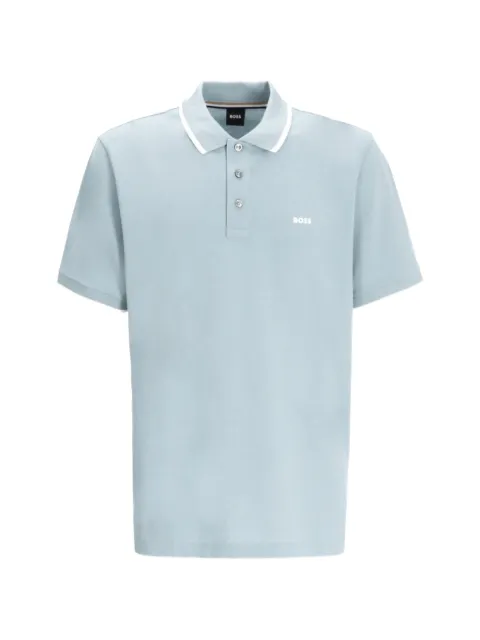 BOSS polo en coton piqué à bords contrastants