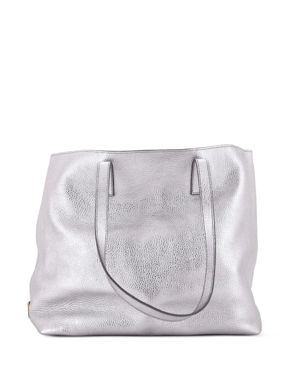 Prada Pre-Owned Mittelgroße Vitello Daino Tote Bag mit Vordertasche - Silber