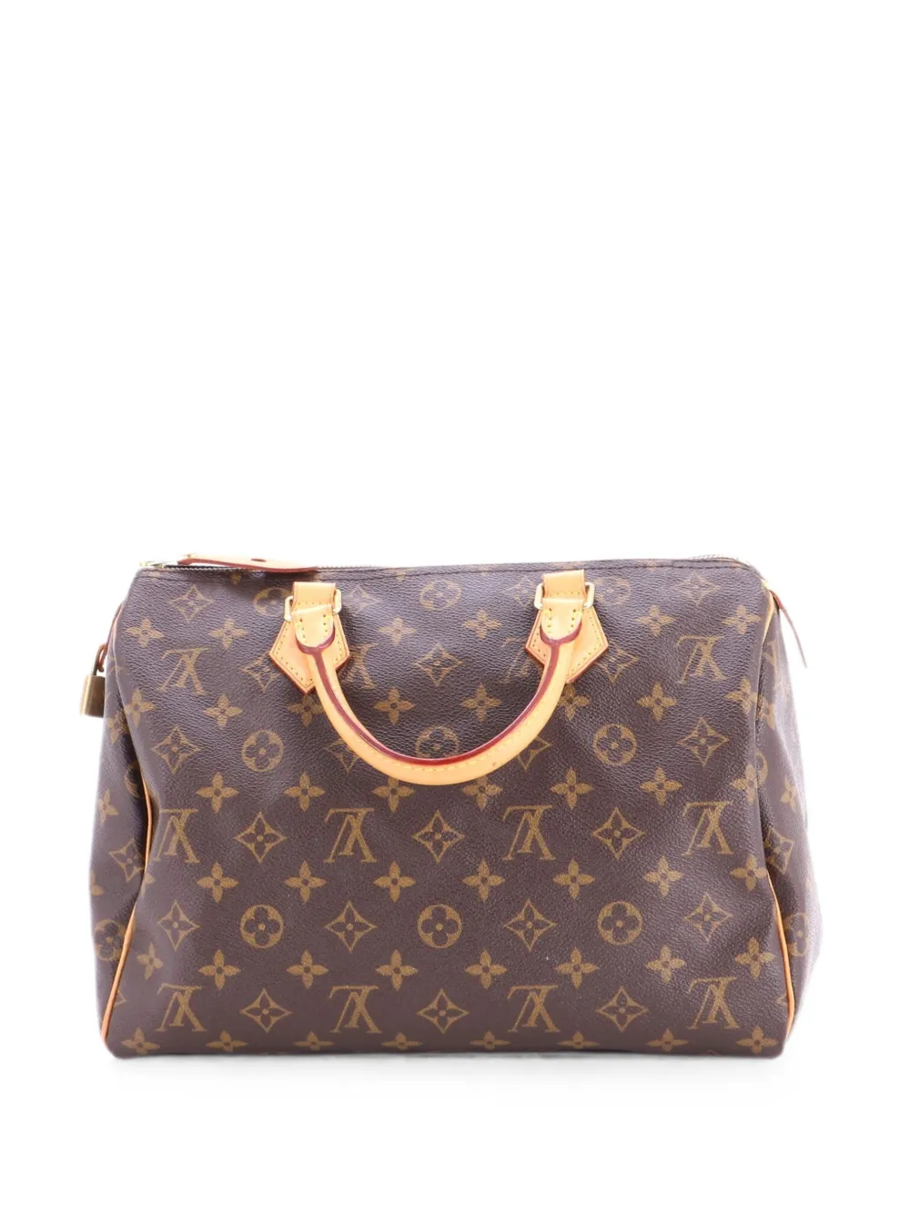 Pre-owned Louis Vuitton Speedy Handbag Monogram Canvas 30 Satchel In Brown