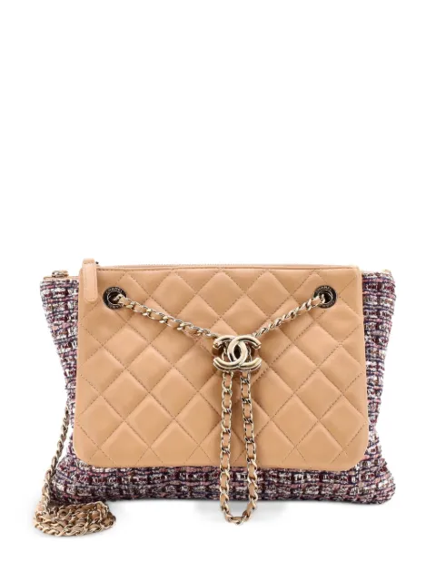 CHANEL Pre-Owned Double Case with Strap Tweed and Quilted Lambskin Medium shoulder bag
