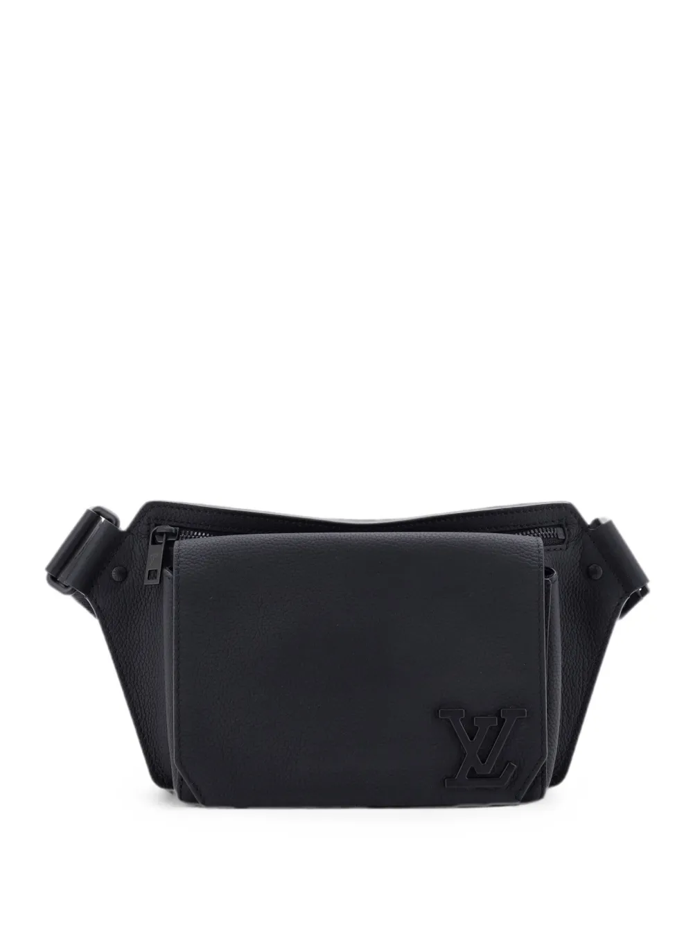 Pre-owned Louis Vuitton Aerogram Takeoff Sling Bag Leather Belt Bag In Black