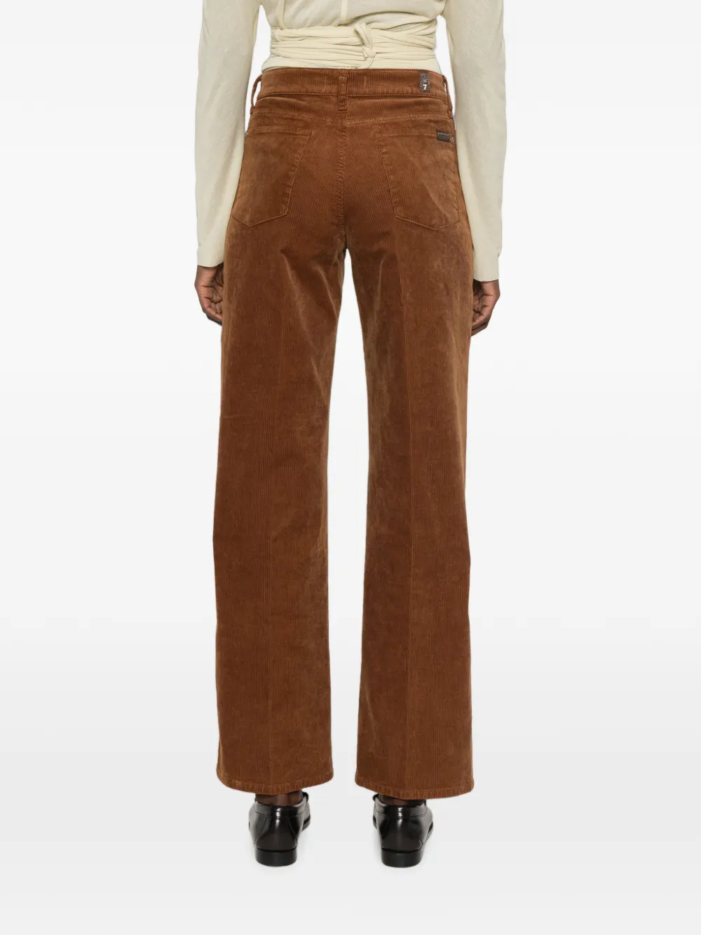 7 For All Mankind Ribfluwelen straight broek Bruin