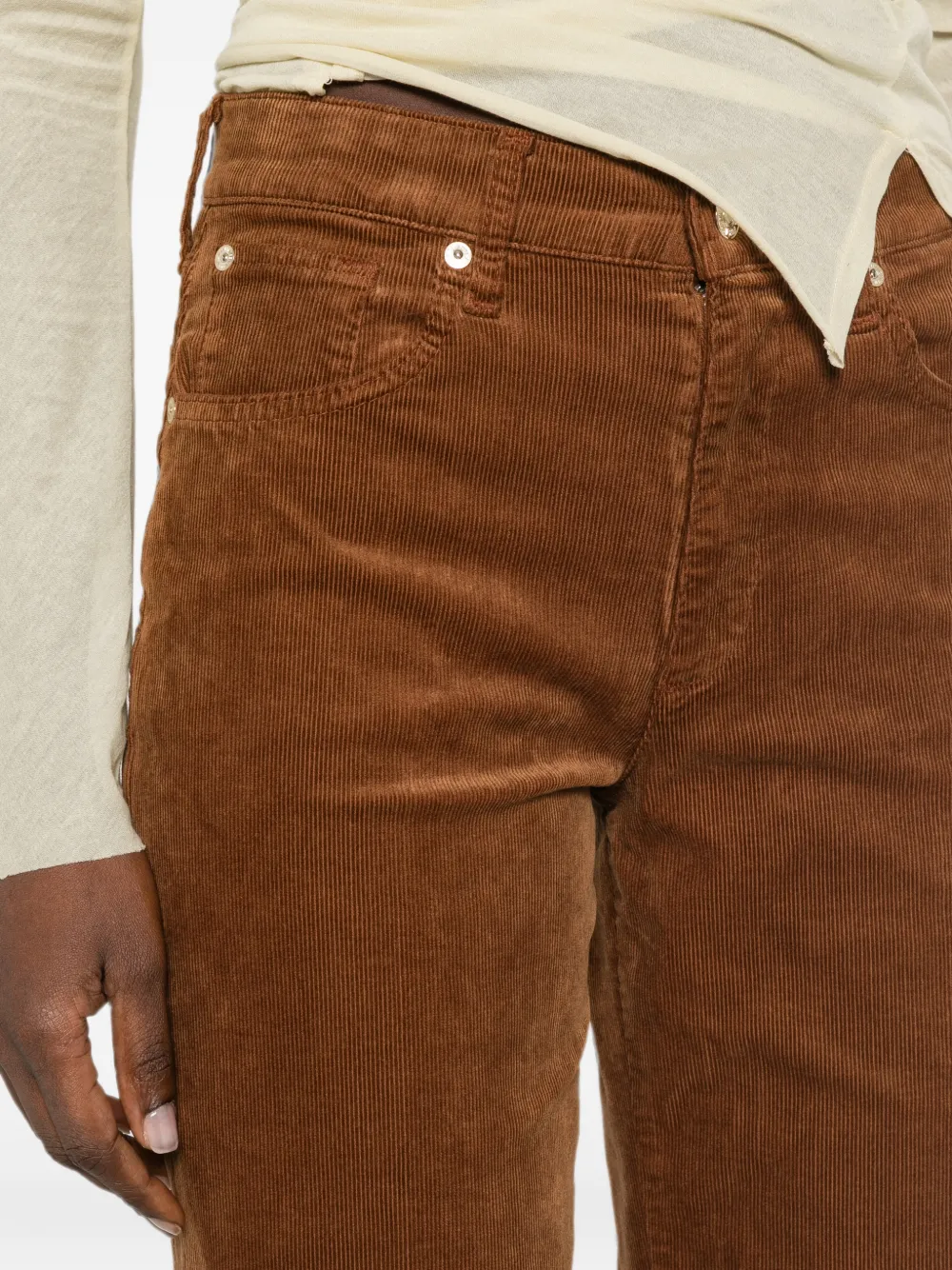 7 For All Mankind Ribfluwelen straight broek Bruin