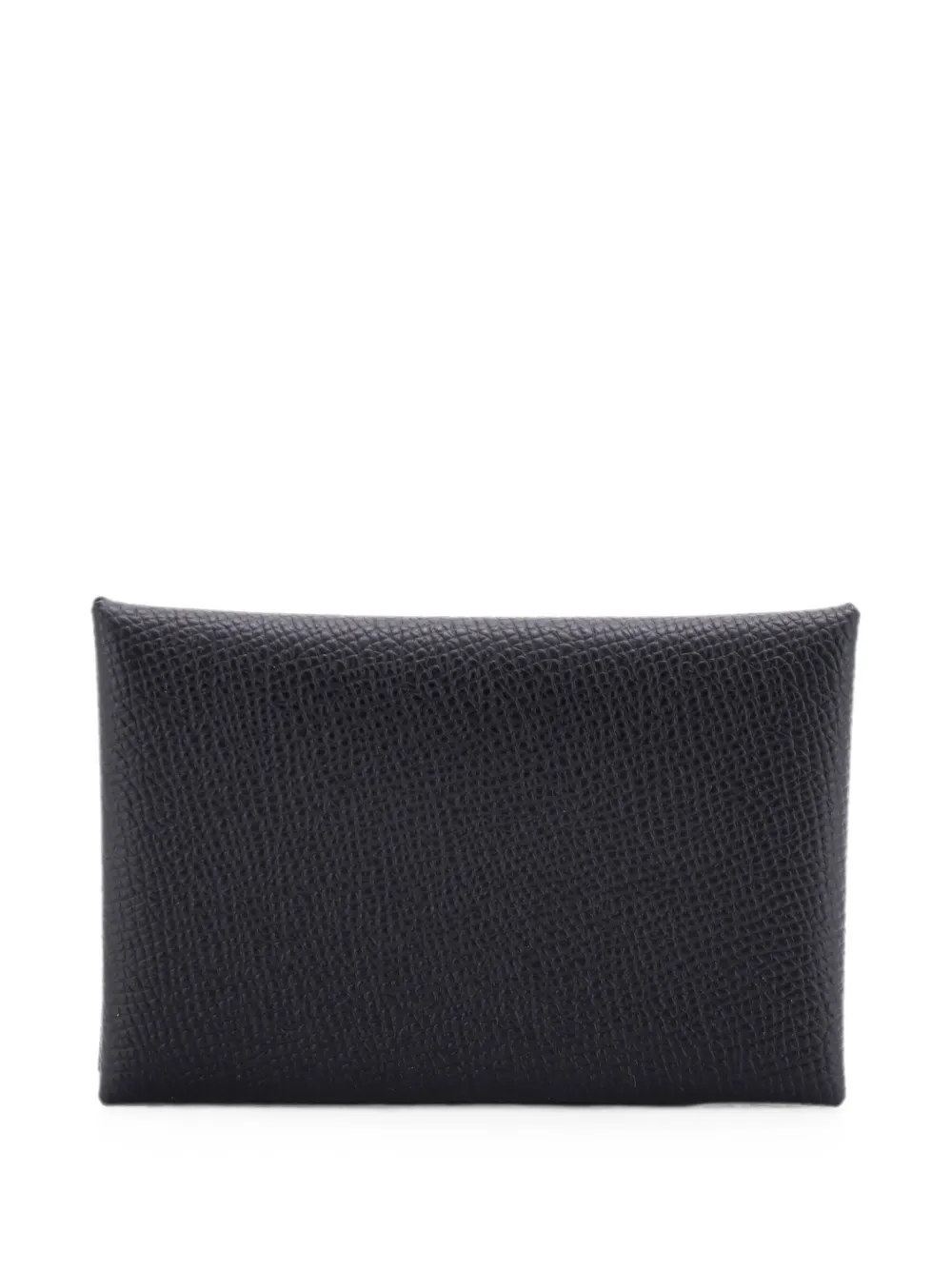 Pre-owned Hermes Calvi Duo Epsom Card Holder In Black