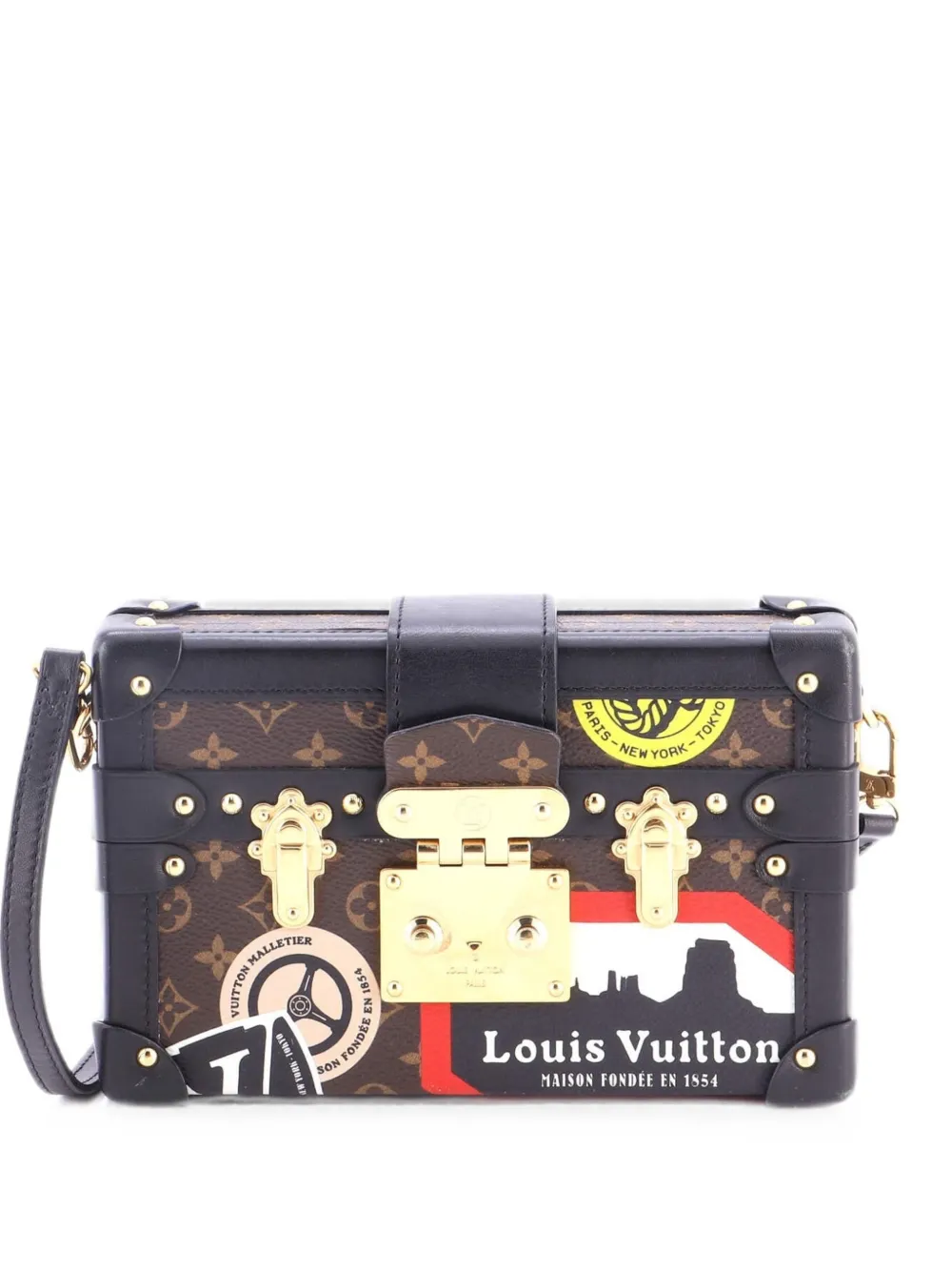 Louis Vuitton Pre-Owned Petite Malle Handbag Limited Edition Grace Coddington Catogram Canvas shoulder bag - Brown