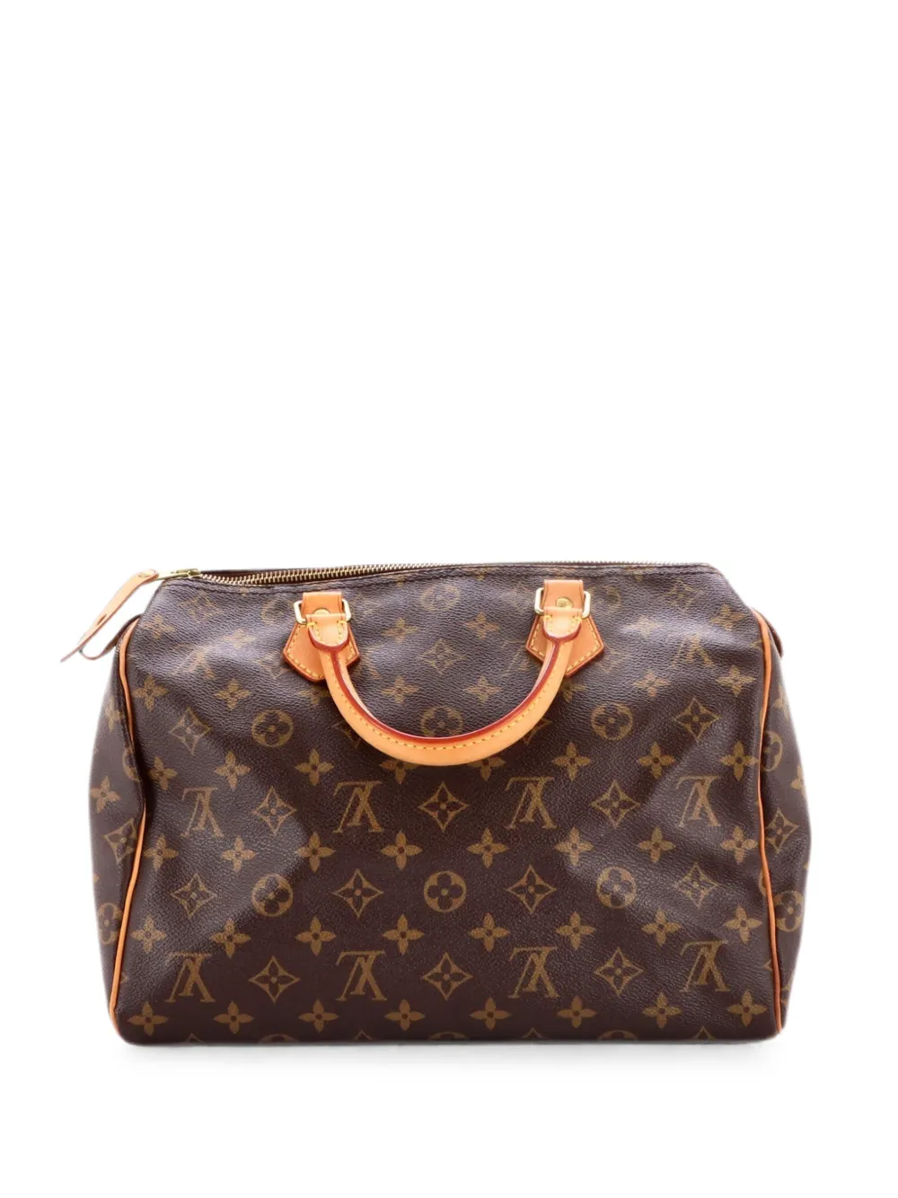 Pre-owned Louis Vuitton Speedy Handbag Monogram Canvas 30 Satchel In Brown