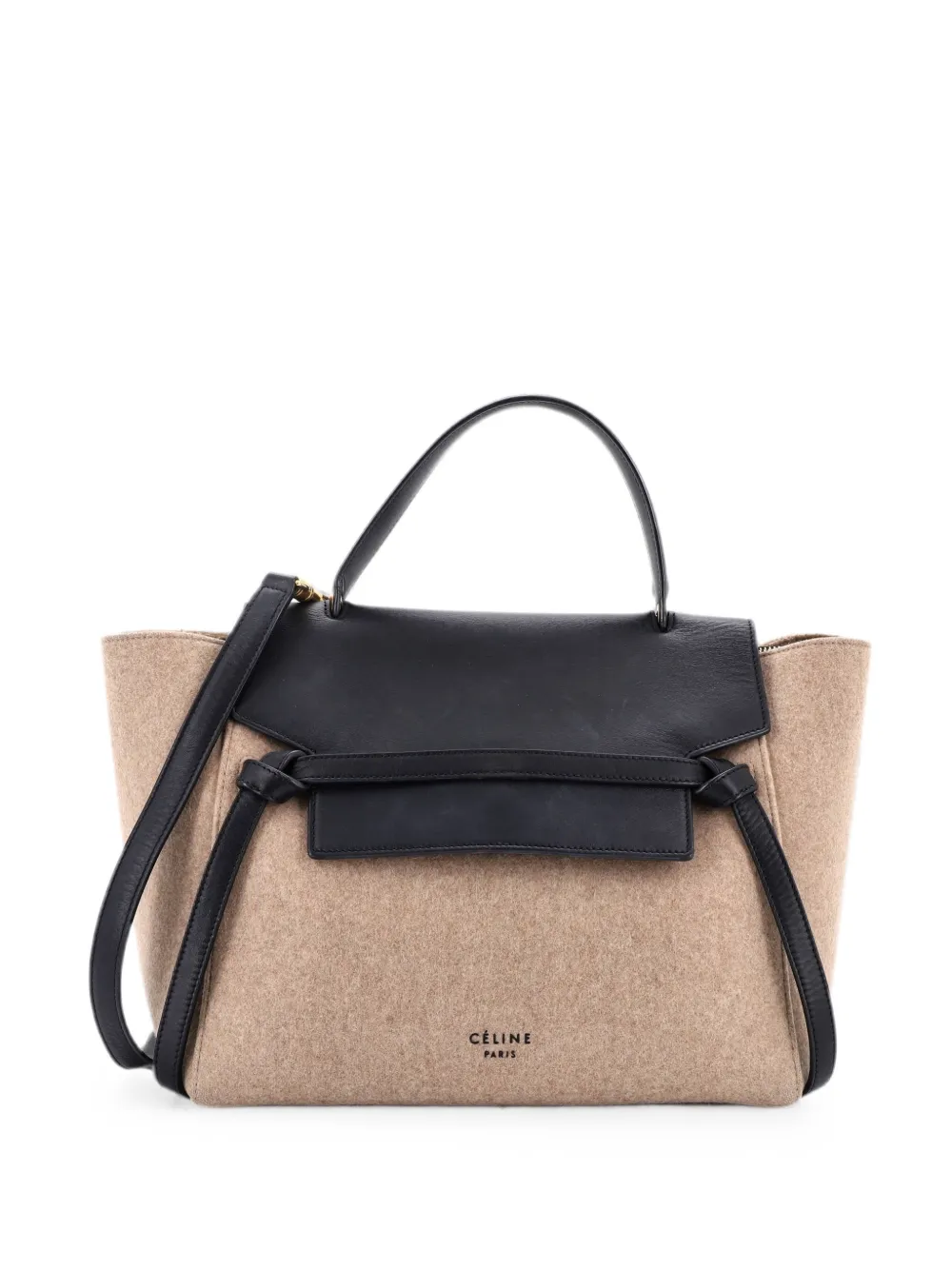Celine Pre-Owned Belt Bag Felt and Leather Mini satchel - Black