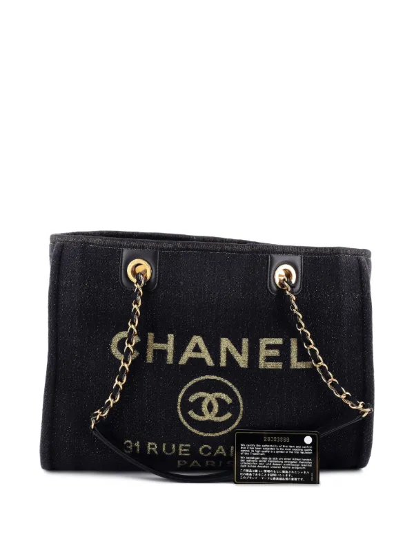 CHANEL Pre-Owned ドーヴィル デニム スモール トートバッグ | ブルー