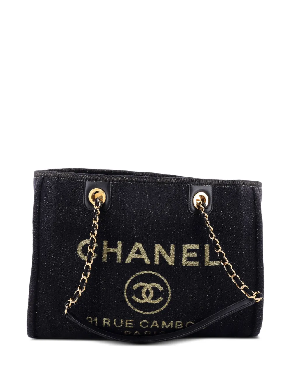 CHANEL Pre-Owned Borsa tote Deauville piccola in denim - Blu