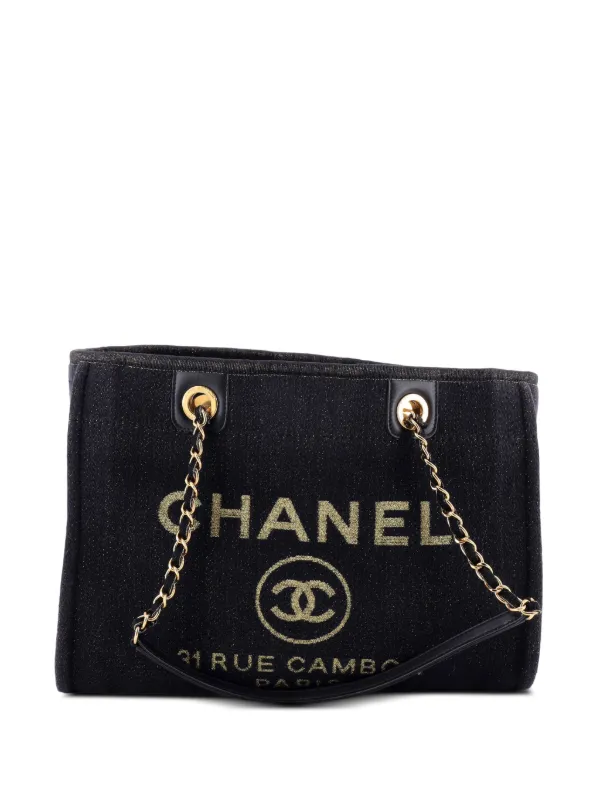 CHANEL Pre-Owned ドーヴィル デニム スモール トートバッグ | ブルー