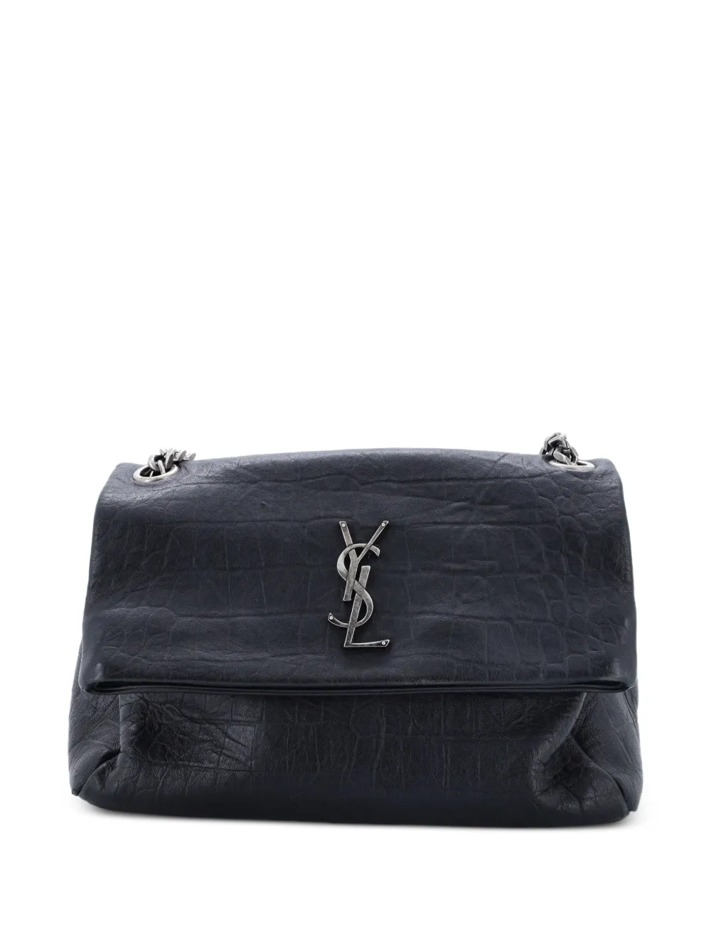 Saint Laurent Pre-Owned Borsa a spalla Sunset media in pelle - Nero